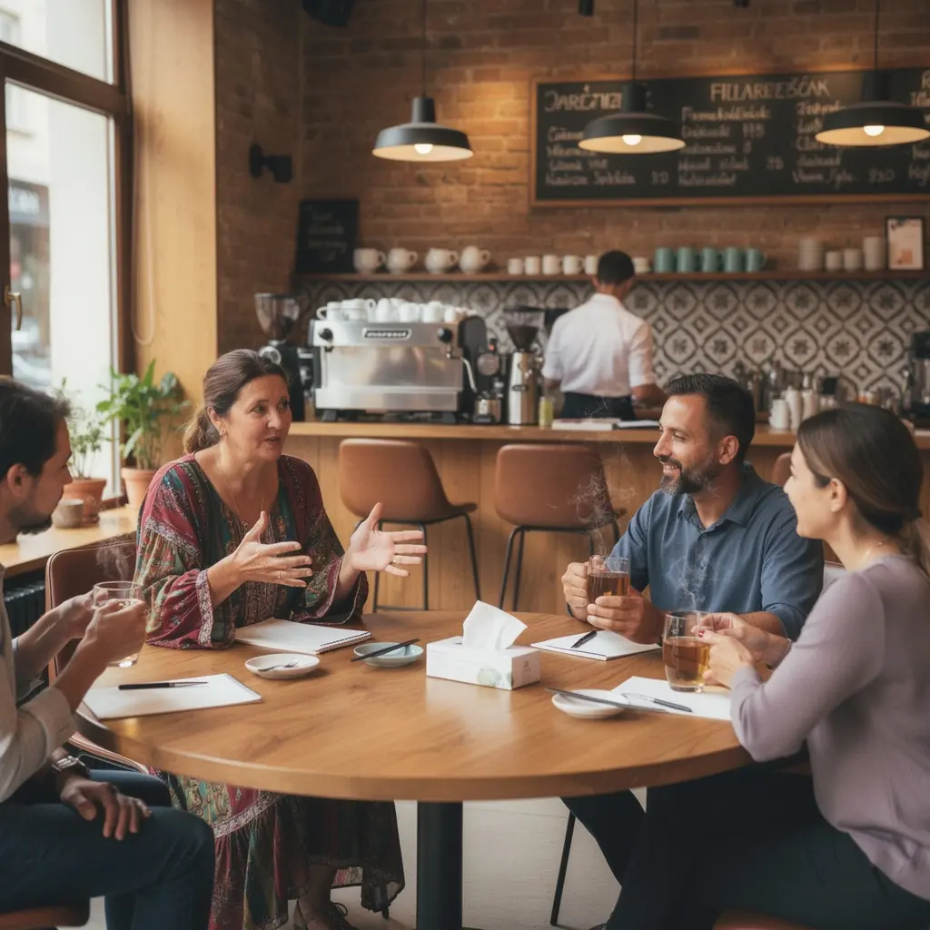 Idősebb nő mosolyogva végzi a légzőgyakorlatokat, a mentális jólét fokozása érdekében.