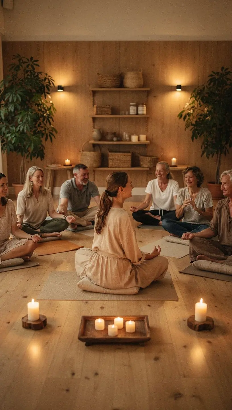 Színes fitneszszőnyeg, amelyen különböző ízületkímélő gyakorlatok vannak ábrázolva, segítve a felhasználókat.